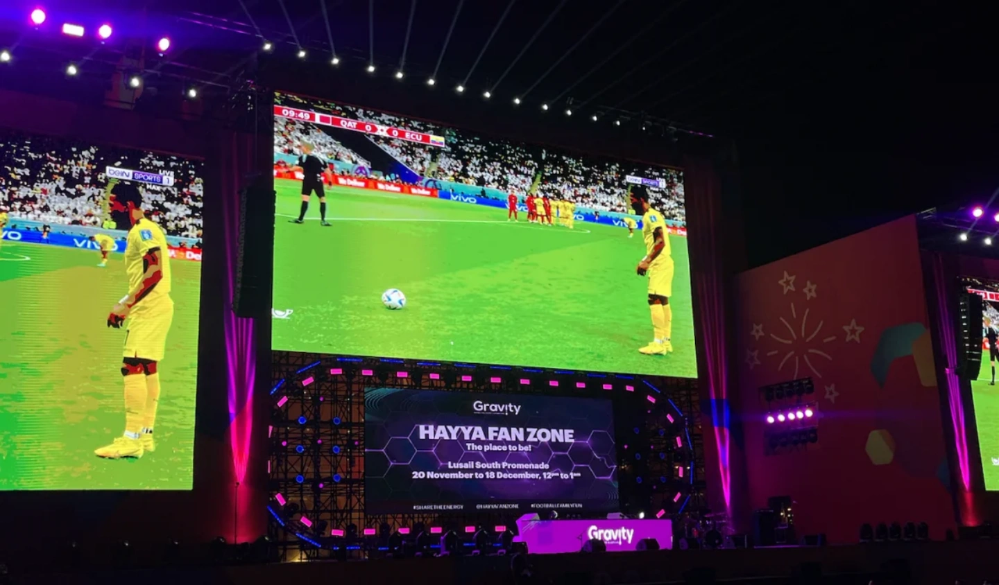 World Cup fan zone outdoor LED screen for football viewing